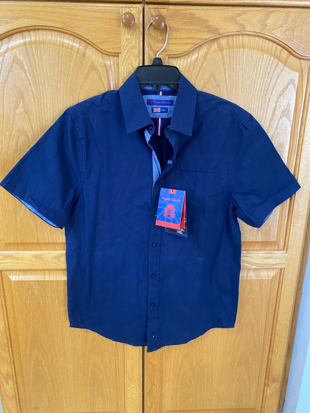 English Laundry Brand Men’s Navy Short-Sleeve Button-Up Shirt - Size Small. NWT